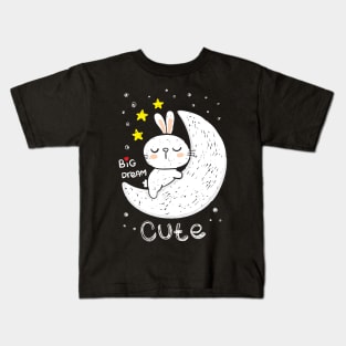 bunny sleeping moon Kids T-Shirt